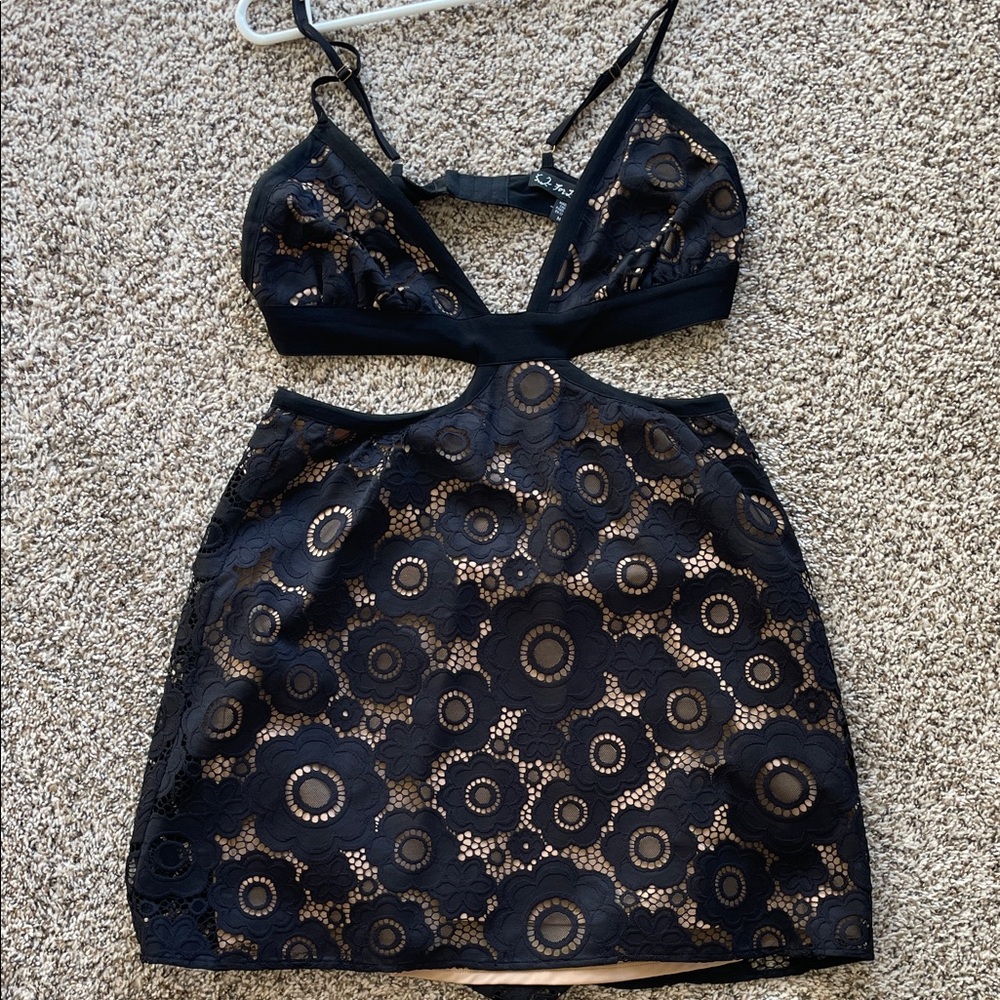 For Love And Lemons Black Floral Lace Dress